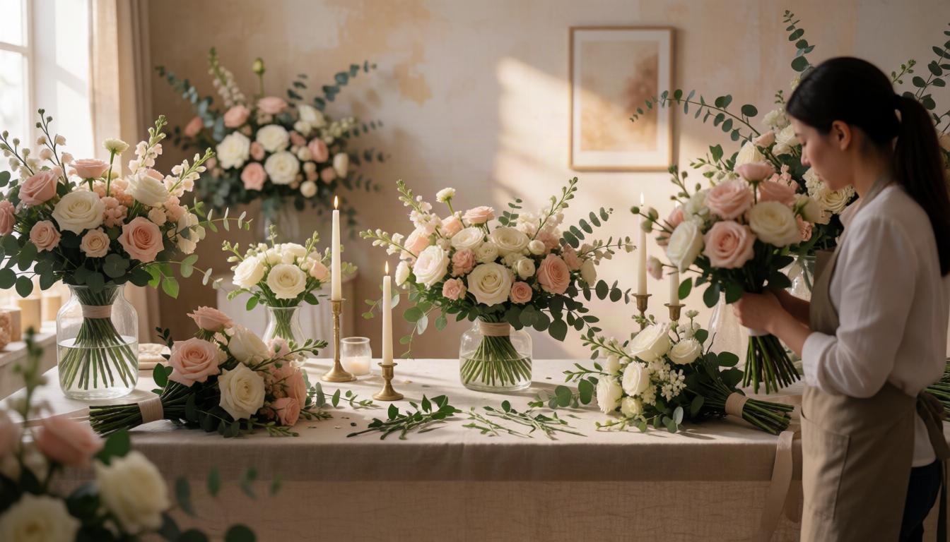 Wedding florals with a refined finish